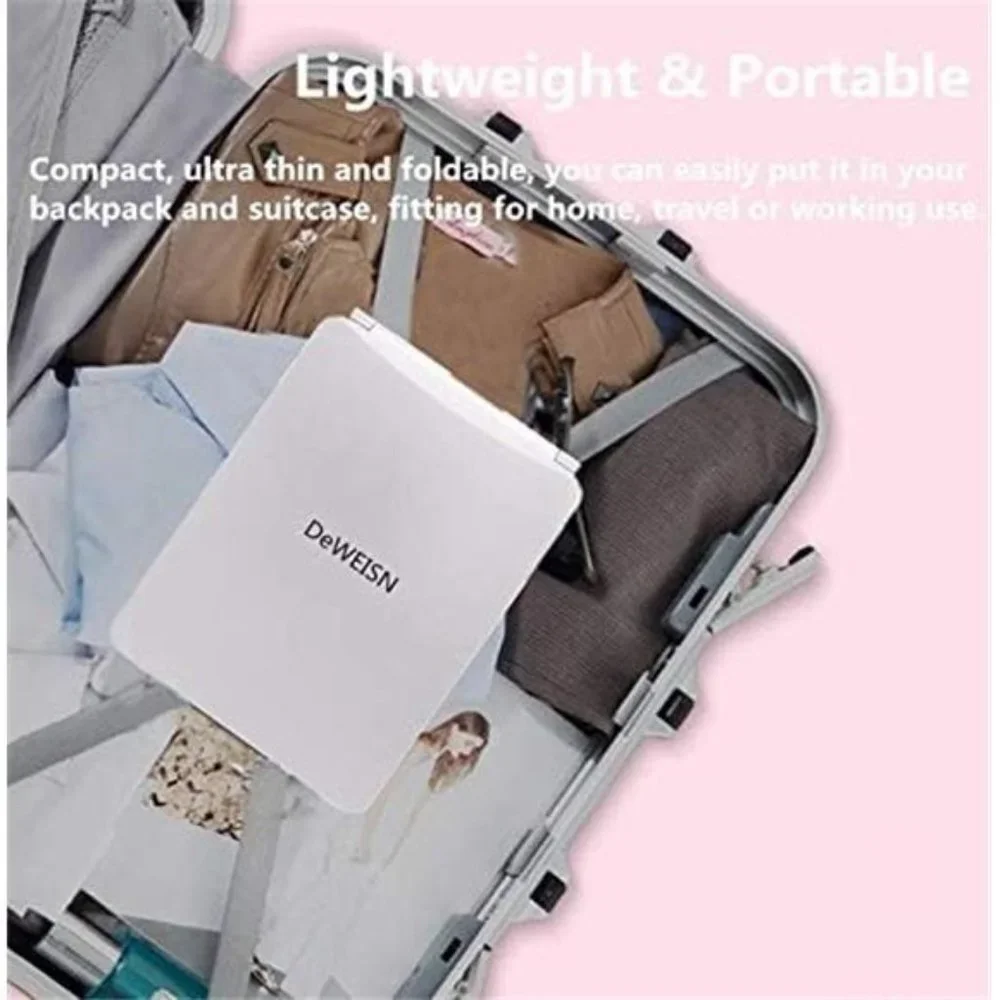 Folding Lighted Makeup Mirror with 72 LEDs 3 Colors Light Modes USB Rechargable